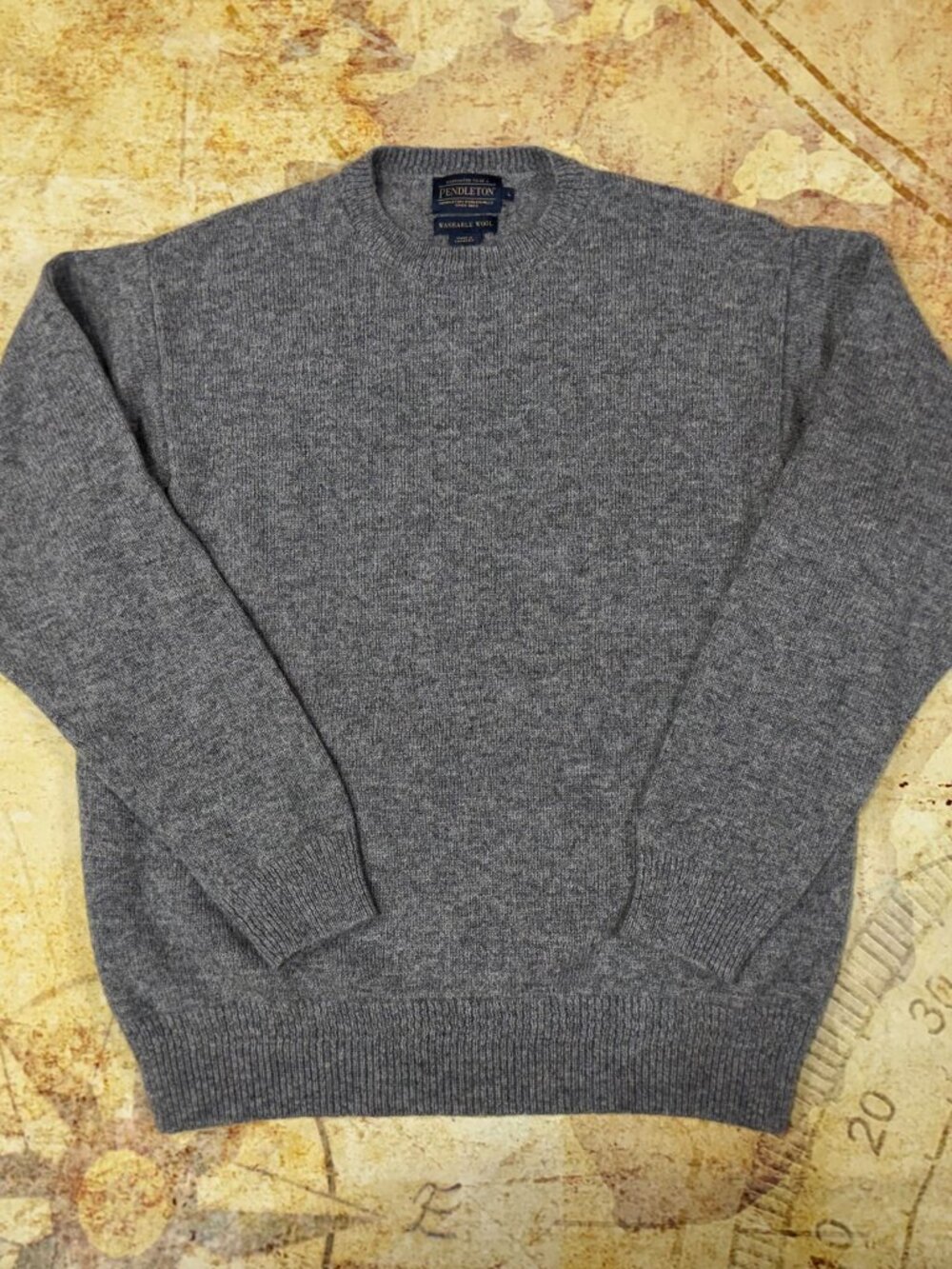Pendleton Shetland Collection Wool Crewneck Sweater - Men's Large - Grey